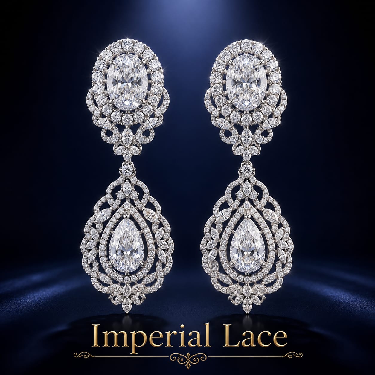 Imperial Lace Earrings by Navinji Diamonds